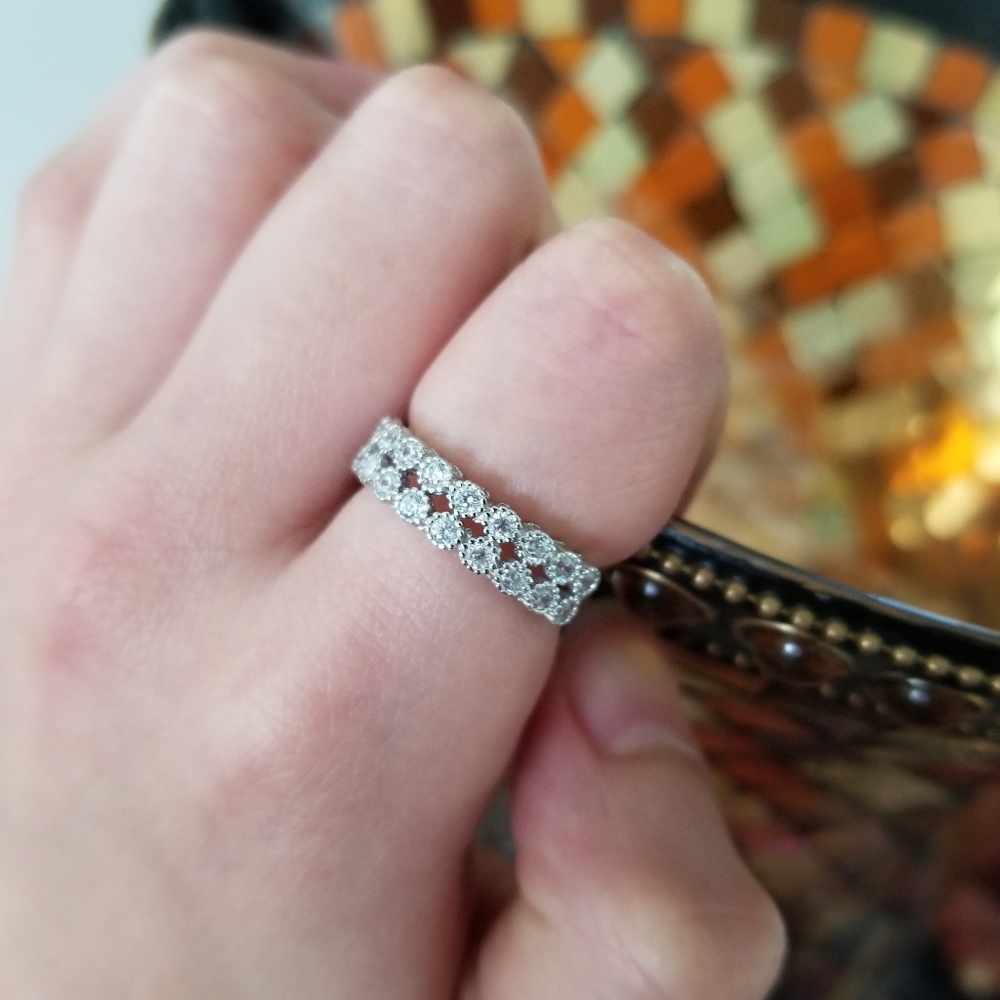 0.5ct Double Layered Antique Filigree Band